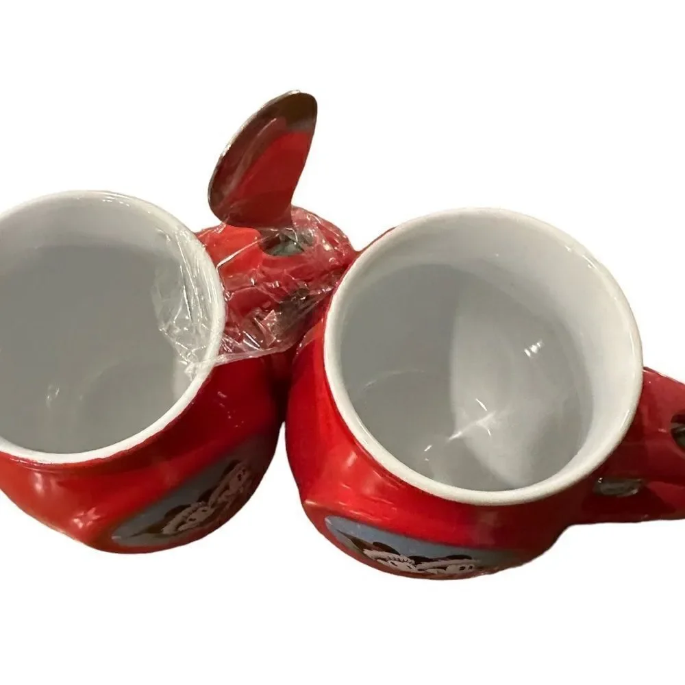 Disney Mickey and Minnie Mouse Red Ceramic Christmas Mug 2021.